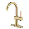 Dorind Single-Handle Single Hole High-Arc Bathroom Faucet In Brushed Gold